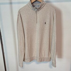 Polo by Ralph Lauren Men's Light Tan Half Zip-Up